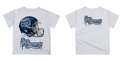 Old Dominion Monarchs Original Dripping Football Helmet White T-Shirt by Vive La Fete