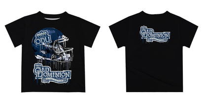 Old Dominion Monarchs Original Dripping Football Helmet Black T-Shirt by Vive La Fete