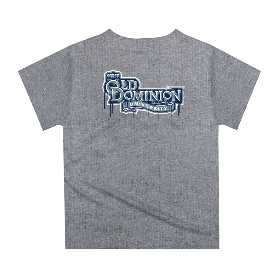 Old Dominion Monarchs Original Dripping Football Helmet Heather Gray T-Shirt by Vive La Fete