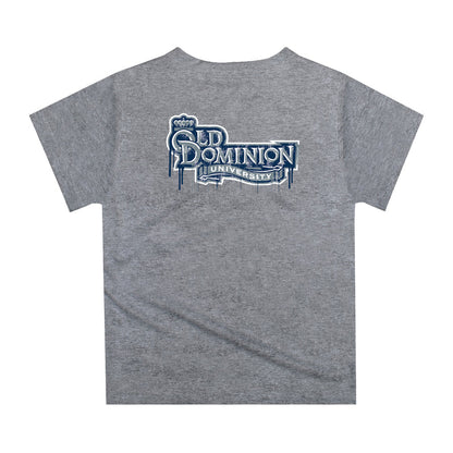 Old Dominion Monarchs Original Dripping Football Helmet Heather Gray T-Shirt by Vive La Fete