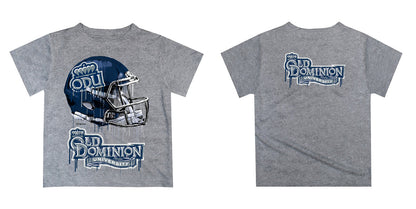 Old Dominion Monarchs Original Dripping Football Helmet Heather Gray T-Shirt by Vive La Fete