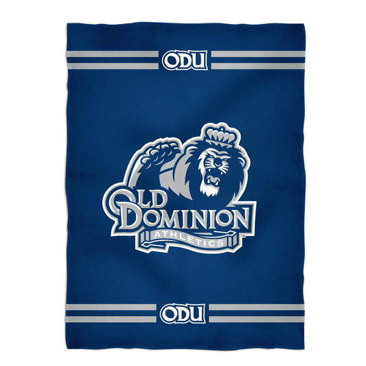 Old Dominion Monarchs Game Day Soft Premium Fleece Navy Throw Blanket 40 x 58 Logo and Stripes