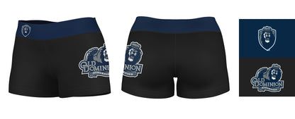 ODU Monarchs Vive La Fete Game Day Logo on Thigh and Waistband Black & Navy Women Yoga Booty Workout Shorts 3.75 Inseam" - Vive La F̻te - Online Apparel Store