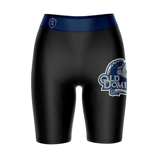 ODU Monarchs Vive La Fete Game Day Logo on Thigh and Waistband Black and Navy Women Bike Short 9 Inseam"