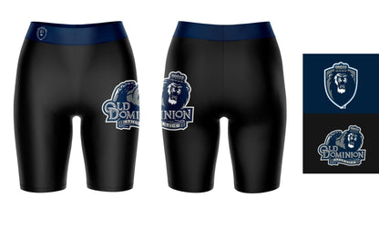 ODU Monarchs Vive La Fete Game Day Logo on Thigh and Waistband Black and Navy Women Bike Short 9 Inseam"