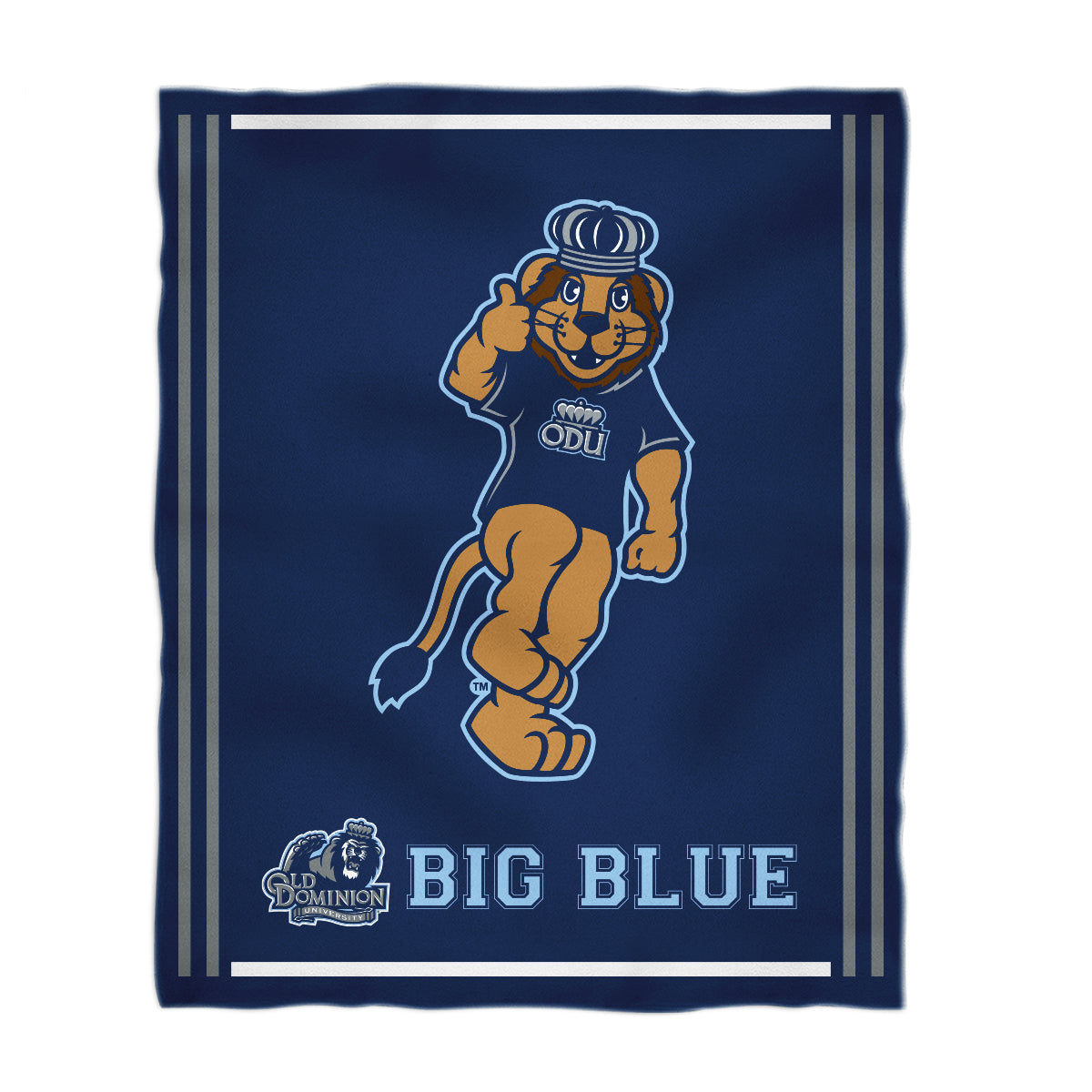 Old Dominion Monarchs Kids Game Day Navy Plush Soft Minky Blanket 36 x 48 Mascot