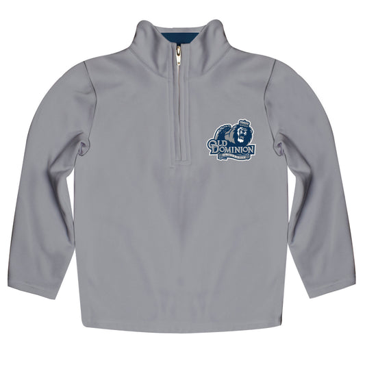 Old Dominion Monarchs Game Day Solid Gray Quarter Zip Pullover for Infants Toddlers by Vive La Fete