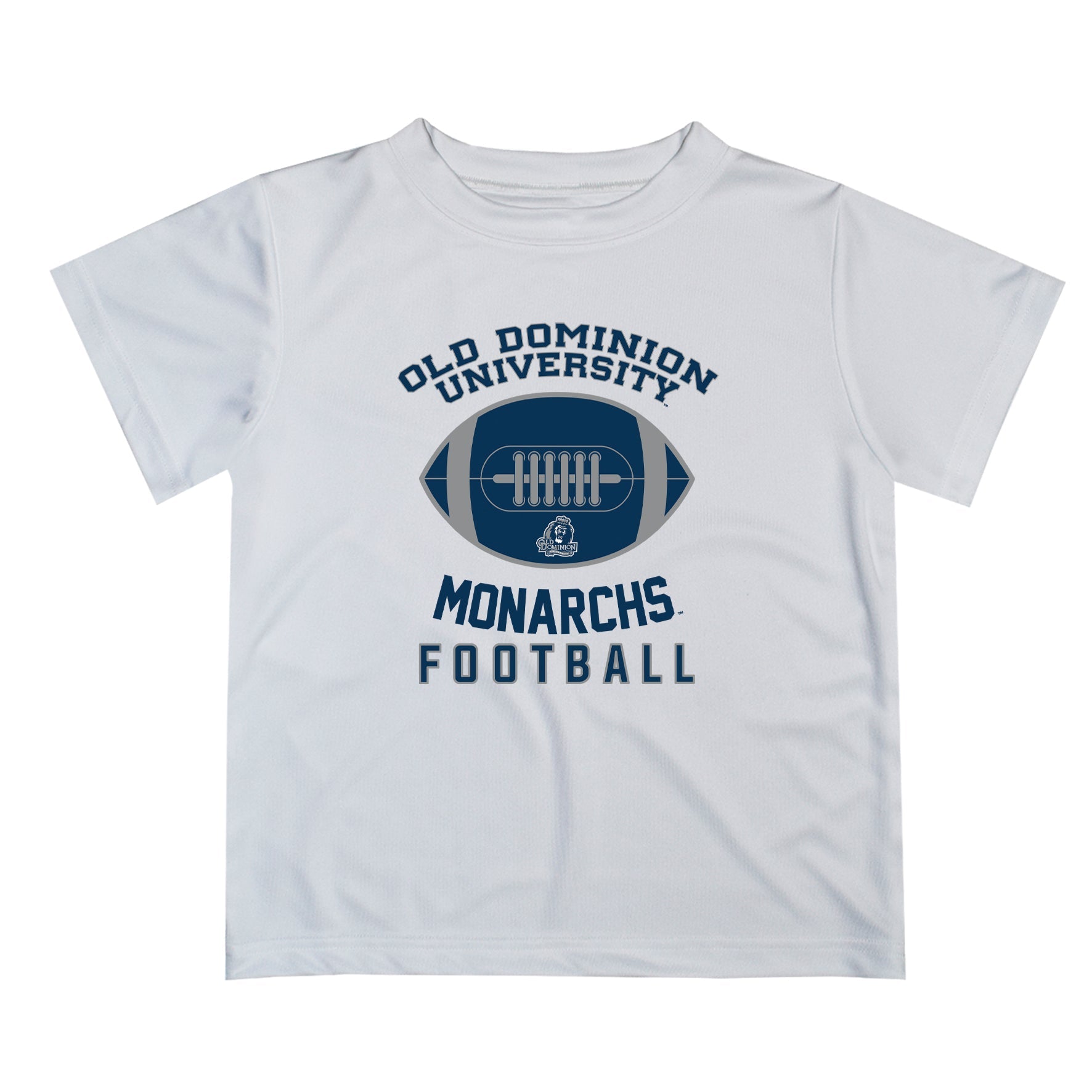 Old Dominion Monarchs Vive La Fete Football V2 White Short Sleeve Tee Shirt
