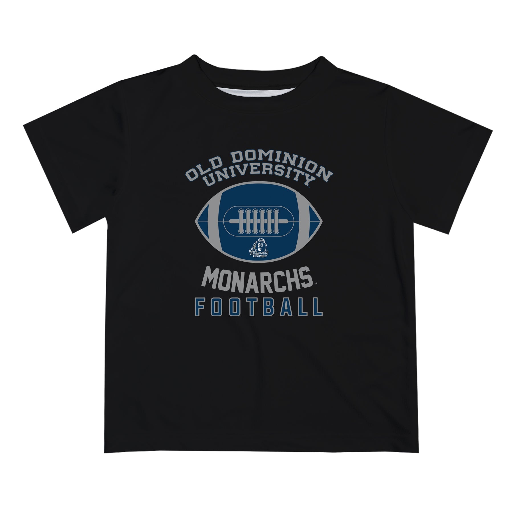 Old Dominion Monarchs Vive La Fete Football V2 Black Short Sleeve Tee Shirt