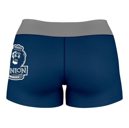 Old Dominion Monarchs Vive La Fete Logo on Thigh & Waistband Blue Gray Women Yoga Booty Workout Shorts 3.75 Inseam - Vive La F̻te - Online Apparel Store