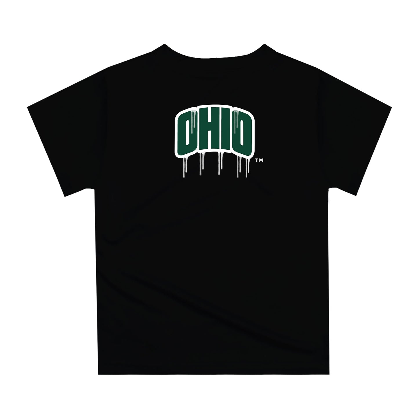 Ohio University Bobcats Original Dripping Football Helmet Black T-Shirt by Vive La Fete