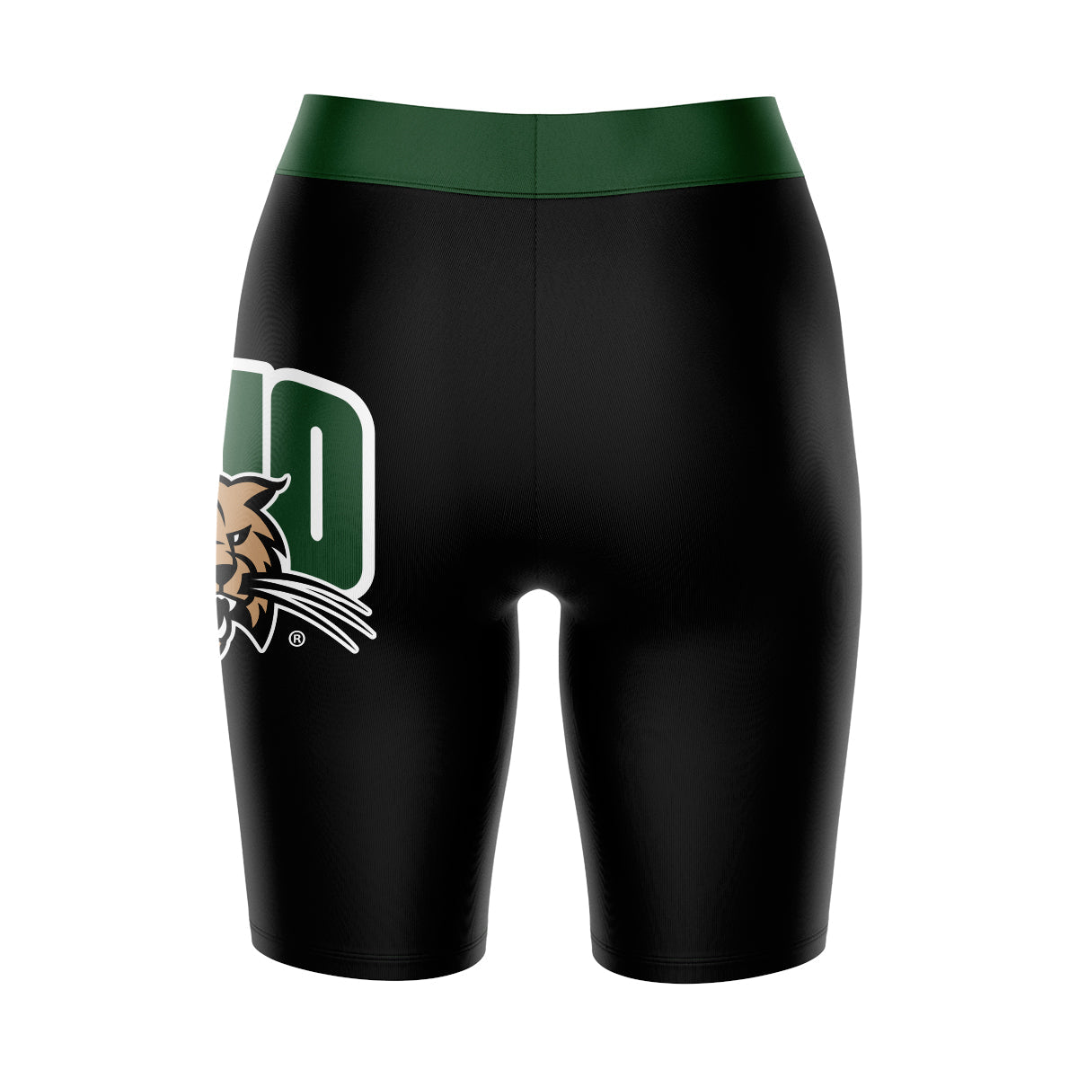 Ohio Bobcats Vive La Fete Game Day Logo on Thigh and Waistband Black and Green Women Bike Short 9 Inseam"