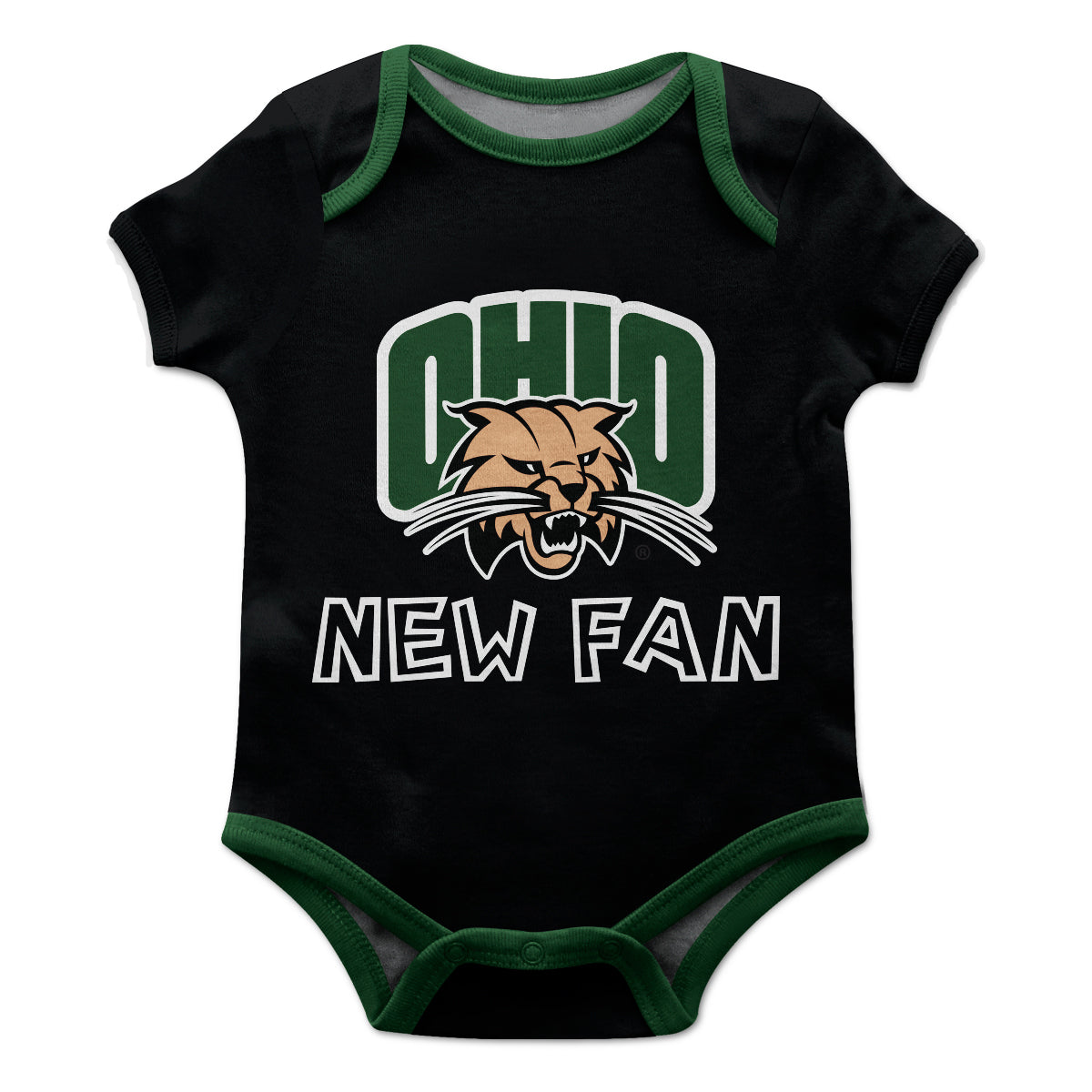 Ohio Bobcats Infant Game Day Black Short Sleeve One Piece Jumpsuit by Vive La Fete