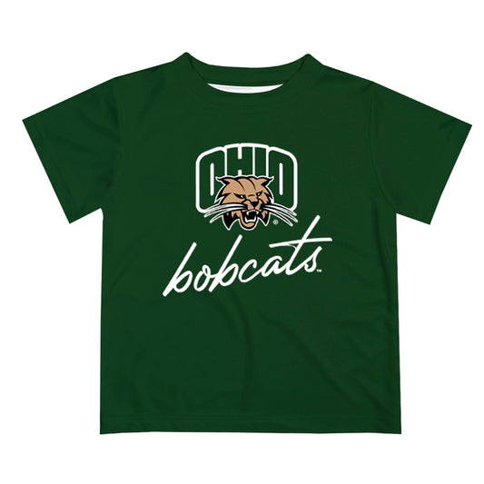 Ohio University Bobcats Vive La Fete Script V1 Green Short Sleeve Tee Shirt