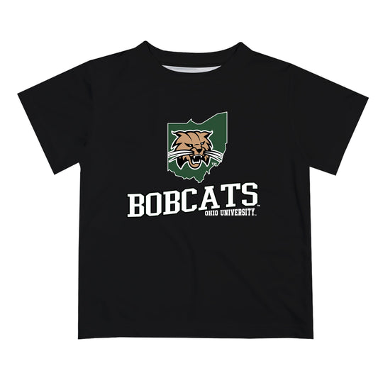 Mouseover Image, Ohio University Bobcats Vive La Fete State Map Green Short Sleeve Tee Shirt