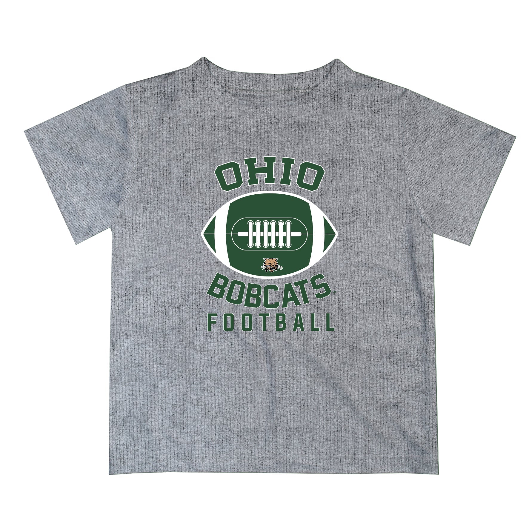 Ohio University Bobcats Vive La Fete Football V2 Heather Gray Short Sleeve Tee Shirt