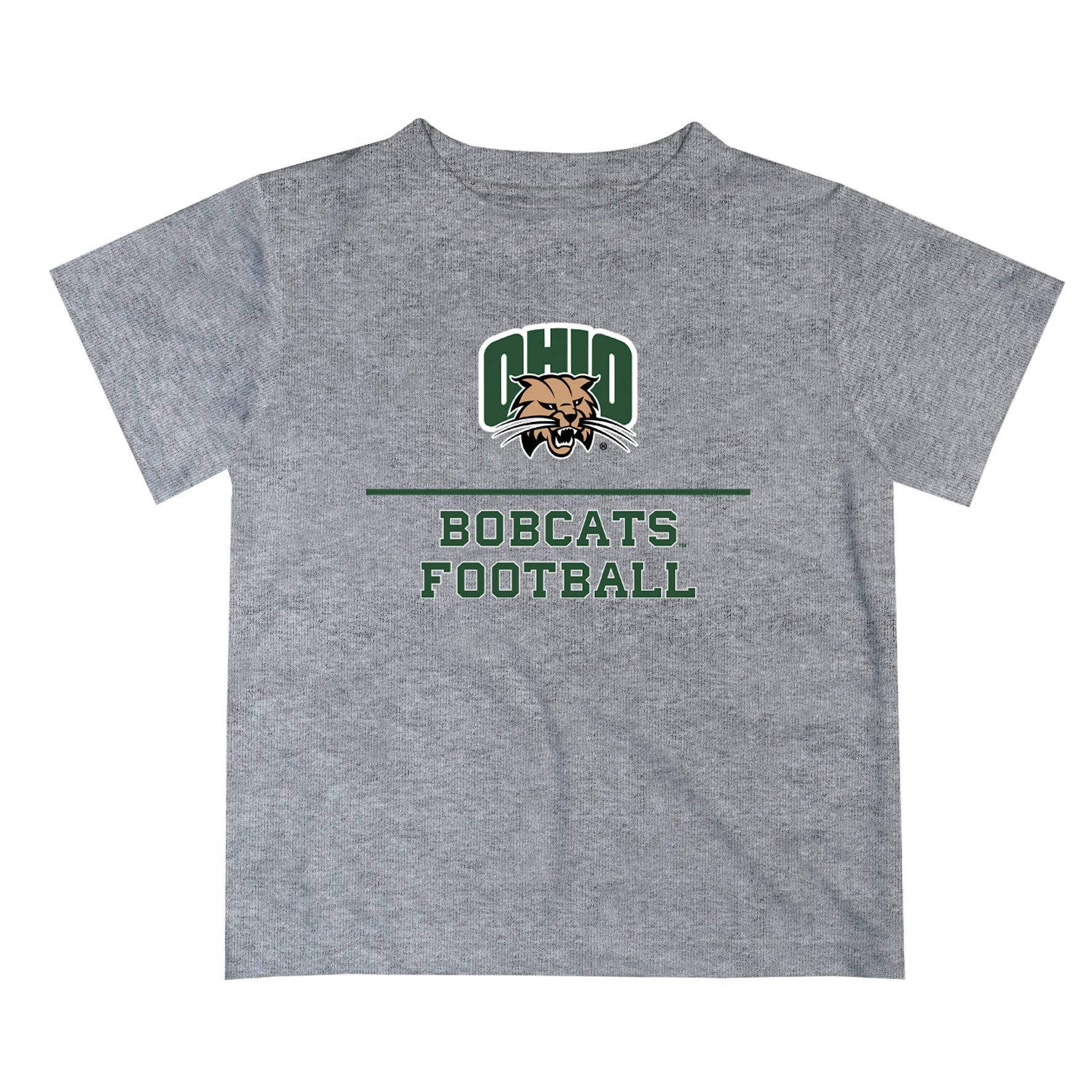 Ohio University Bobcats Vive La Fete Football V1 Heather Gray Short Sleeve Tee Shirt