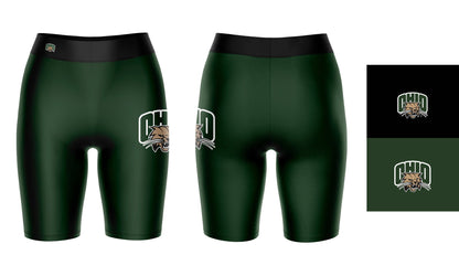 Ohio Bobcats Vive La Fete Game Day Logo on Thigh and Waistband Green and Black Women Bike Short 9 Inseam