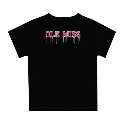 Ole Miss Rebels Original Dripping Football Helmet Black T-Shirt by Vive La Fete