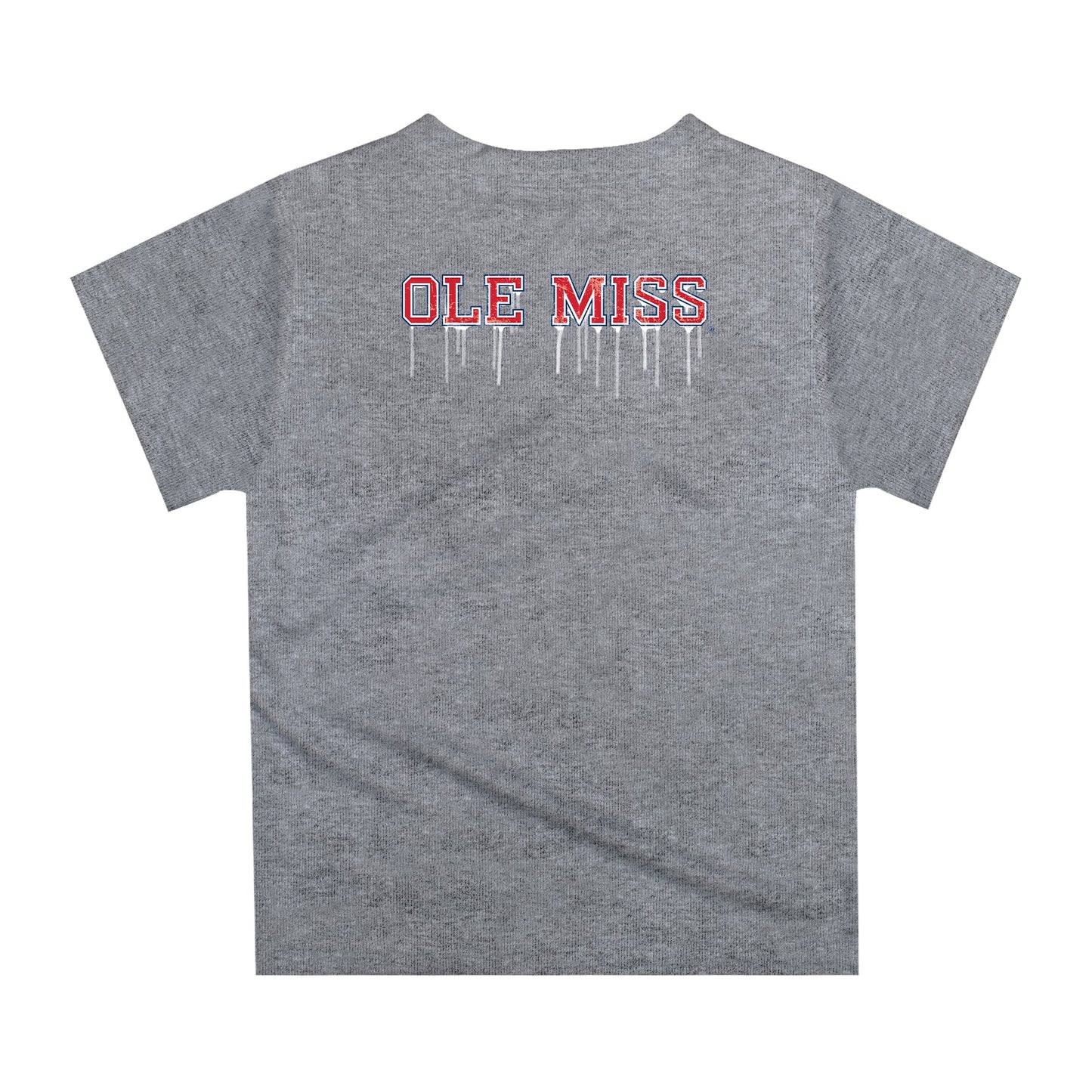 Ole Miss Rebels Original Dripping Football Helmet Heather Gray T-Shirt by Vive La Fete