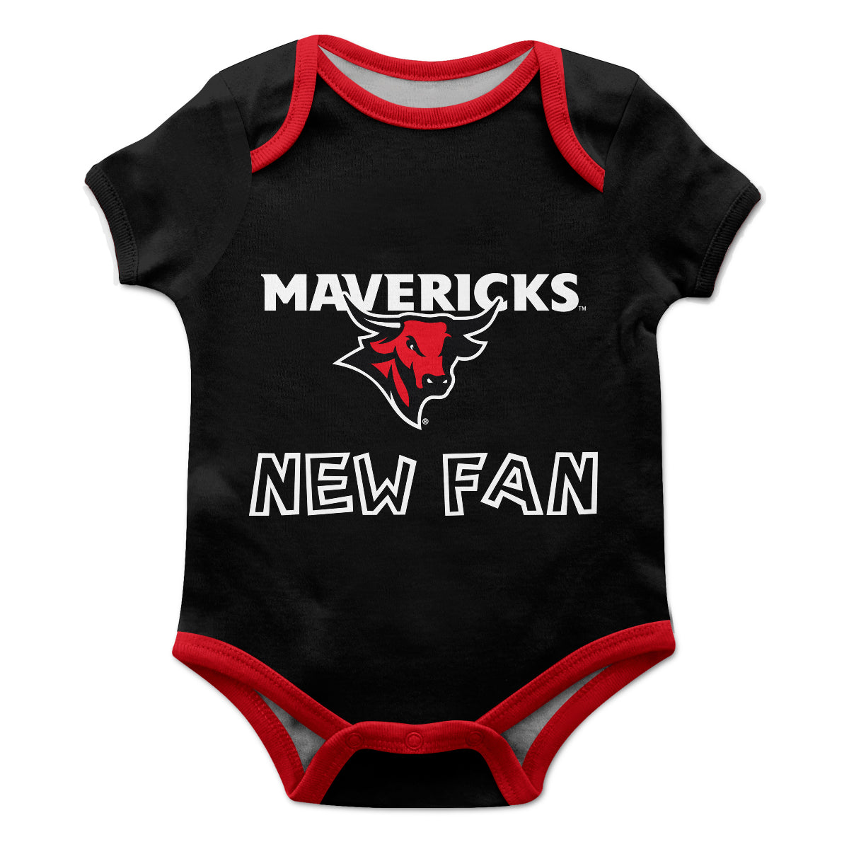 Omaha Mavericks Infant Game Day Black Short Sleeve One Piece Jumpsuit New Fan Mascot and Name Bodysuit by Vive La Fete