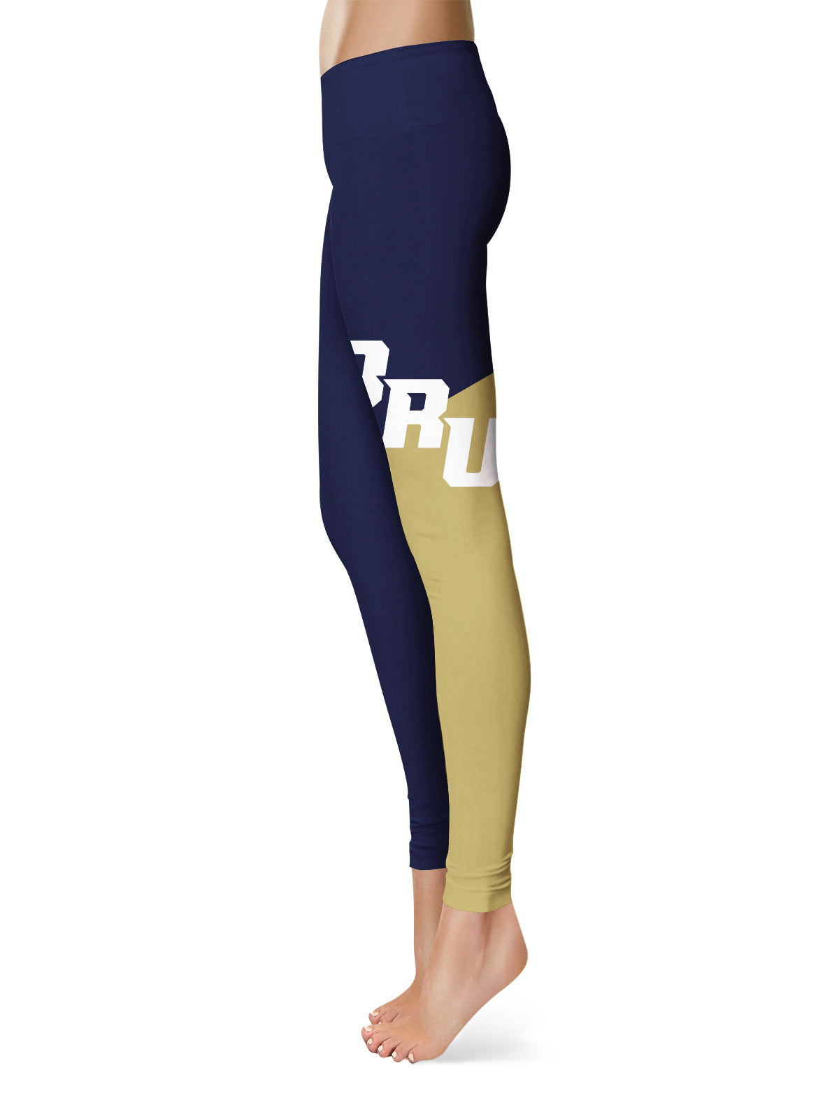 Oral Roberts Golden Eagles Vive La Fete Game Day Collegiate Leg Color Block Women Navy Gold Yoga Leggings