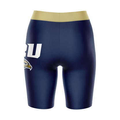 Oral Roberts Golden Eagles Vive La Fete Game Day Logo on Thigh and Waistband Navy and Gold Women Bike Short 9 Inseam