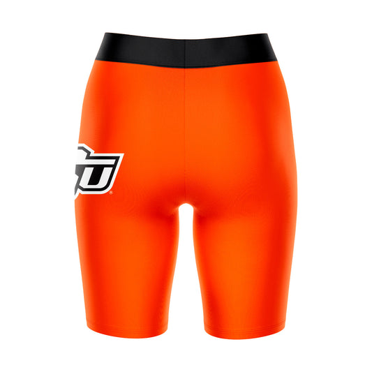 Mouseover Image, OSU Cowboys Vive La Fete Game Day Logo on Thigh and Waistband Orange and Black Women Bike Short 9 Inseam