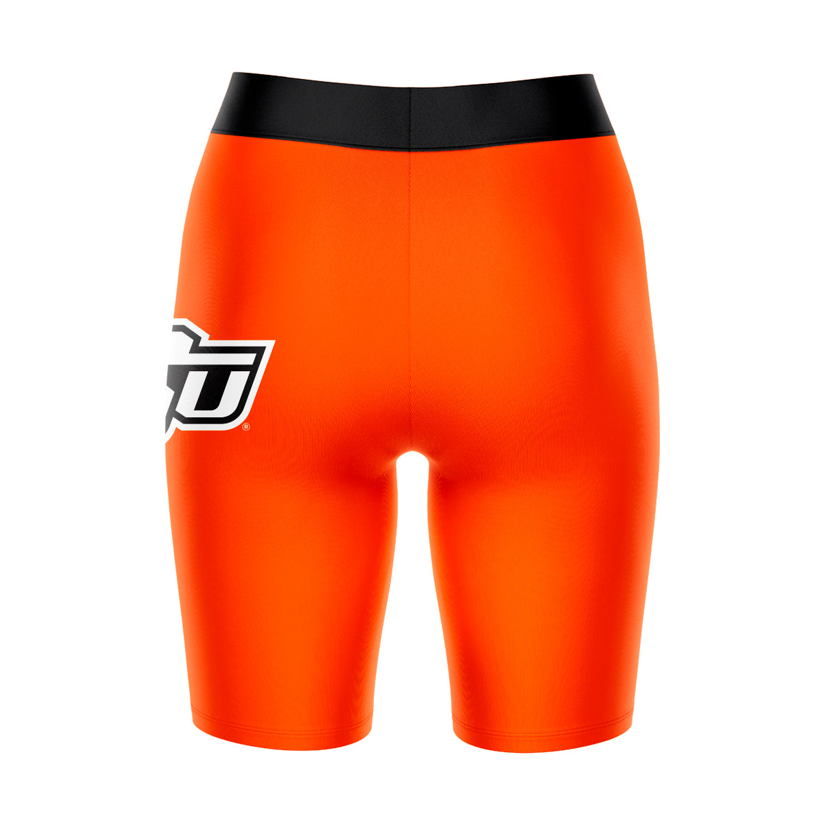 OSU Cowboys Vive La Fete Game Day Logo on Thigh and Waistband Orange and Black Women Bike Short 9 Inseam