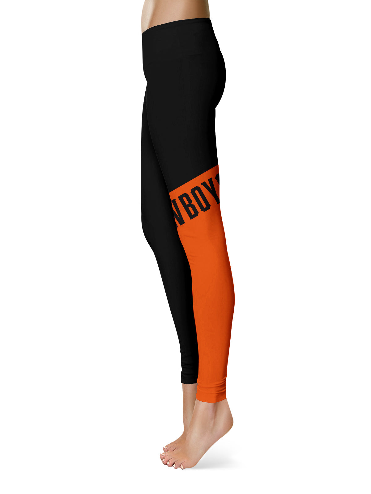 Oklahoma State Cowboys Vive La Fete Game Day Collegiate Leg Color Block Women Black Orange Yoga Leggings