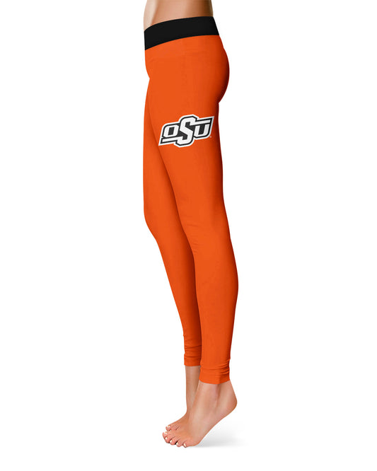 Mouseover Image, Oklahoma State Cowboys Vive La Fete Game Day Collegiate Logo on Thigh Orange Women Yoga Leggings 2.5 Waist Tights