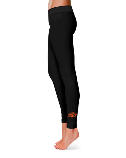 Oklahoma State Cowboys Vive La Fete Game Day Collegiate Logo at Ankle Women Black Yoga Leggings 2.5 Waist Tights