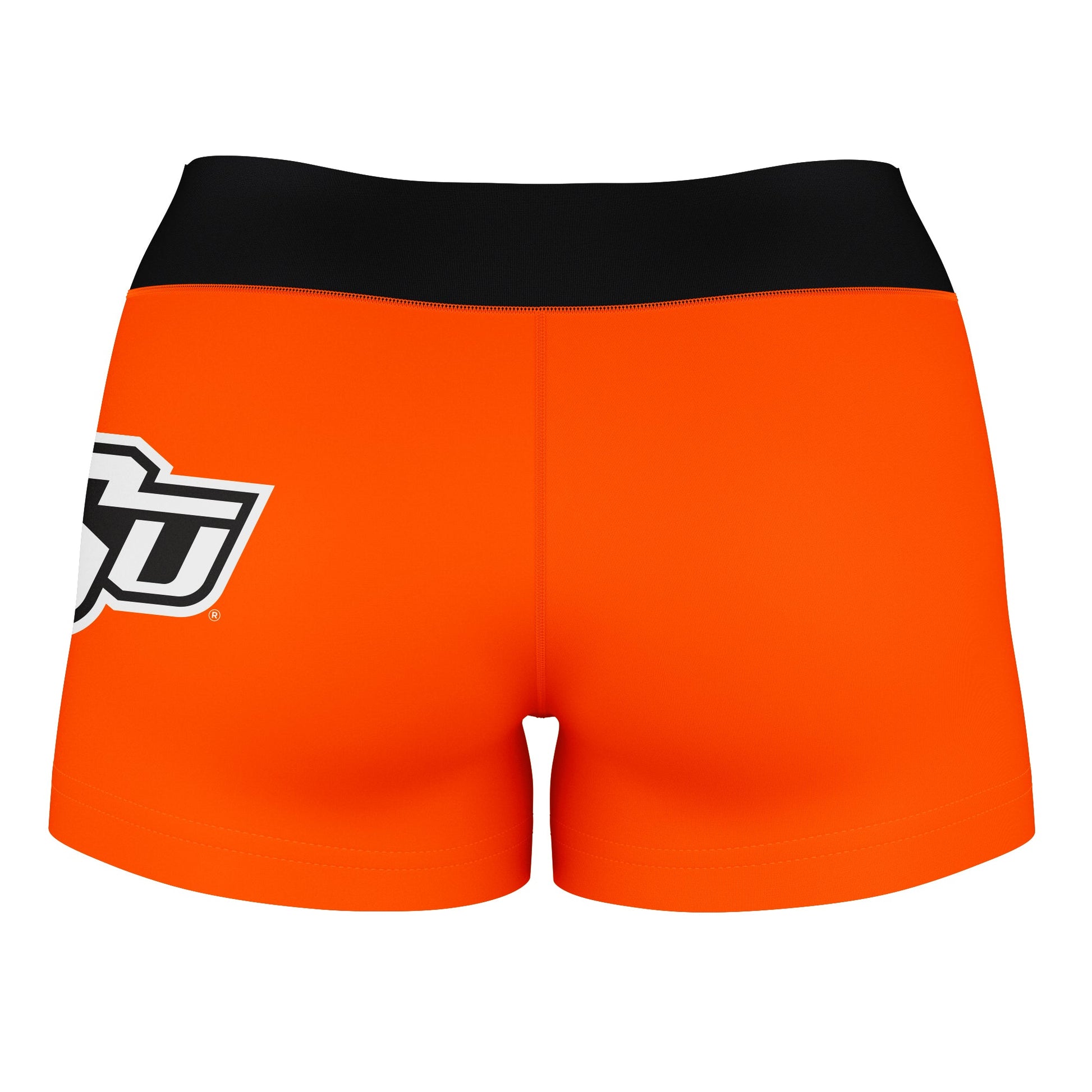 OSU Cowboys Vive La Fete Game Day Logo on Thigh and Waistband Orange & Black Women Yoga Booty Workout Shorts 3.75 Inseam - Vive La F̻te - Online Apparel Store