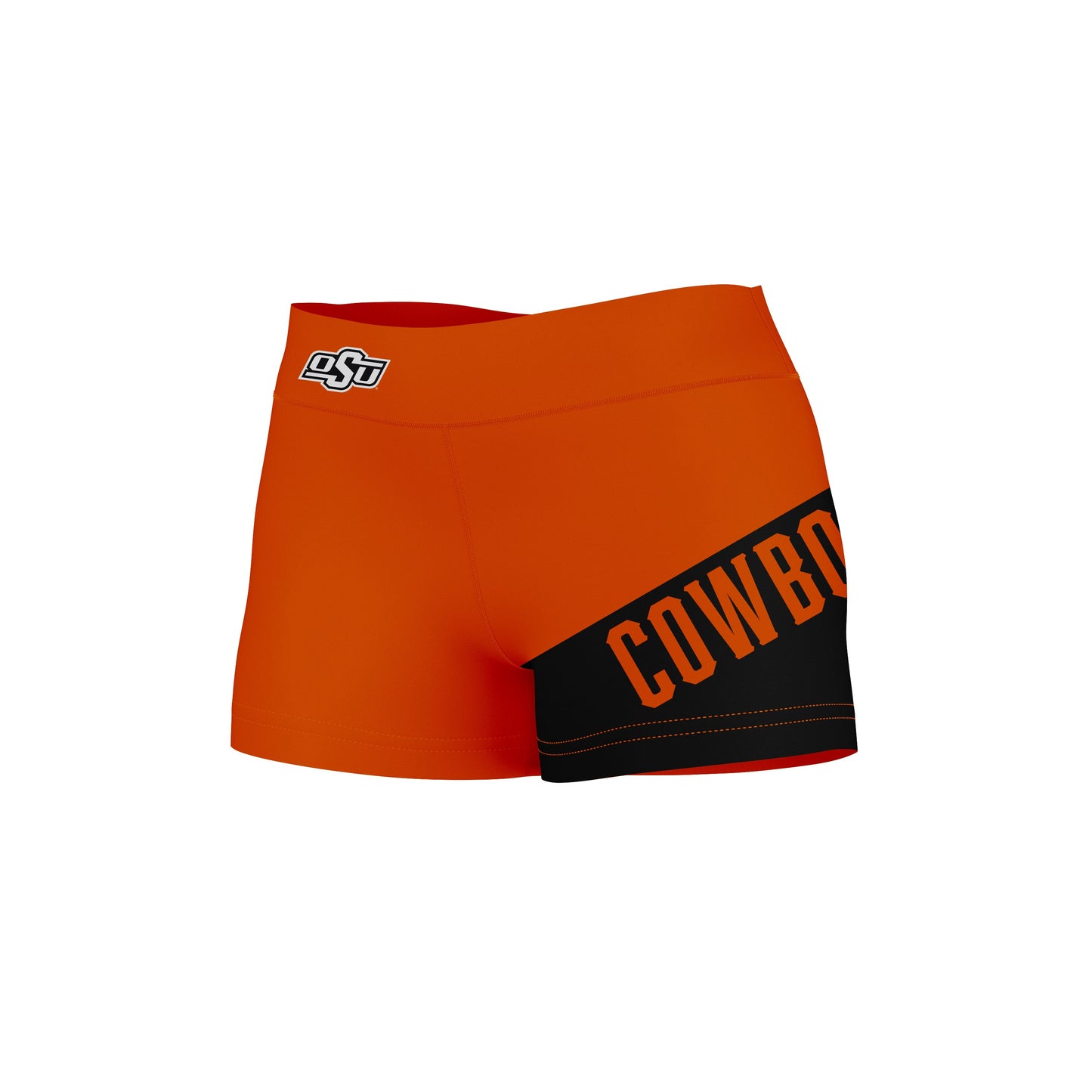 OSU Cowboys Vive La Fete Game Day Collegiate Leg Color Block Women Orange Black Optimum Yoga Short - Vive La F̻te - Online Apparel Store