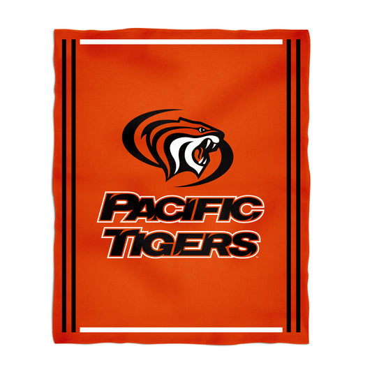 University of the Pacific Tigers Kids Game Day Orange Plush Soft Minky Blanket 36 x 48 Mascot
