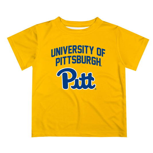 Pittsburgh Panthers UP Vive La Fete Boys Game Day V2 Gold Short Sleeve Tee Shirt