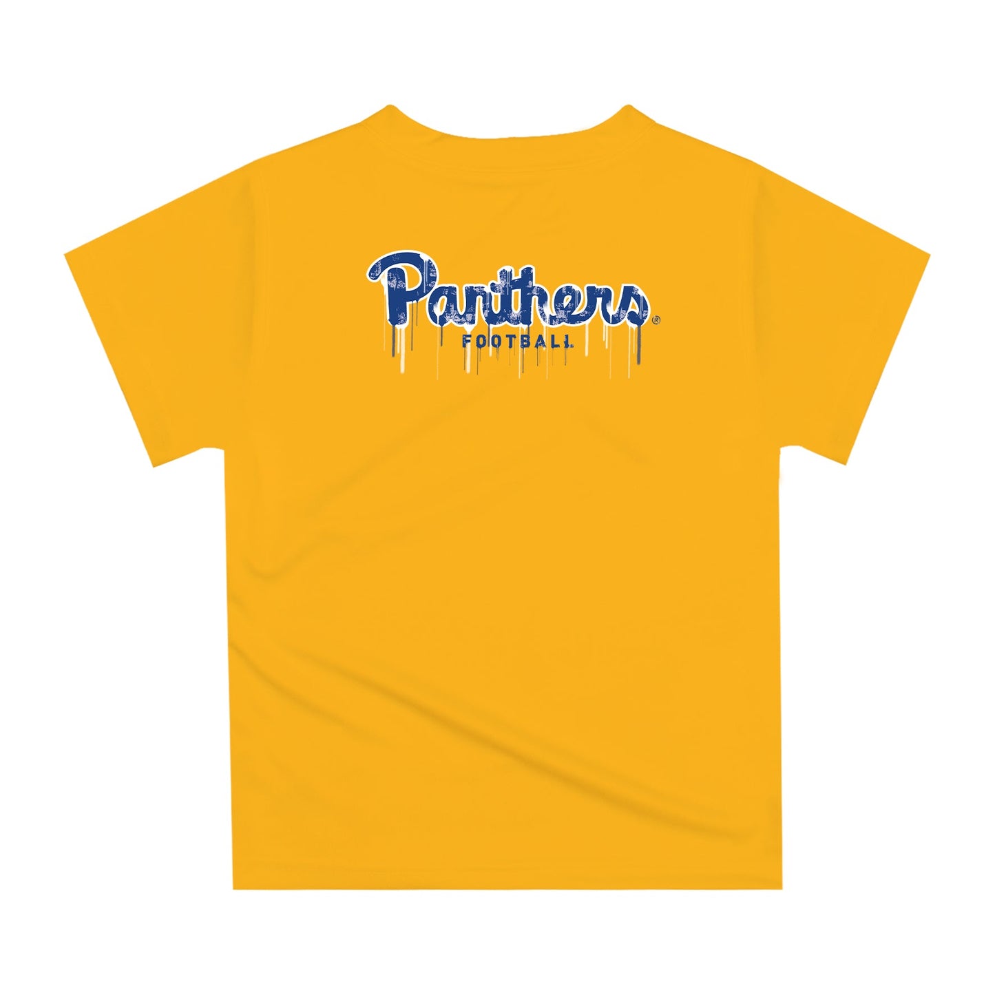 Pittsburgh Panthers UP Original Dripping Football Helmet Gold T-Shirt by Vive La Fete