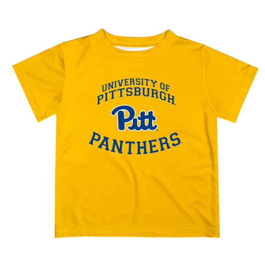 Pittsburgh Panthers UP Vive La Fete Boys Game Day V1 Gold Short Sleeve Tee Shirt