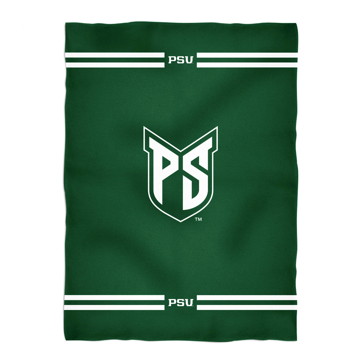 Portland State Vikings Game Day Soft Premium Fleece Green Throw Blanket 40 x 58 Logo and Stripes