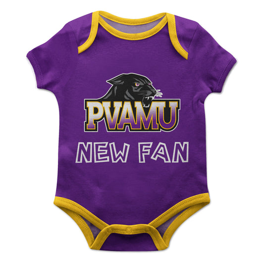 Prairie View A&M Panthers PVAMU Infant Game Day Purple Short Sleeve One Piece Jumpsuit by Vive La Fete
