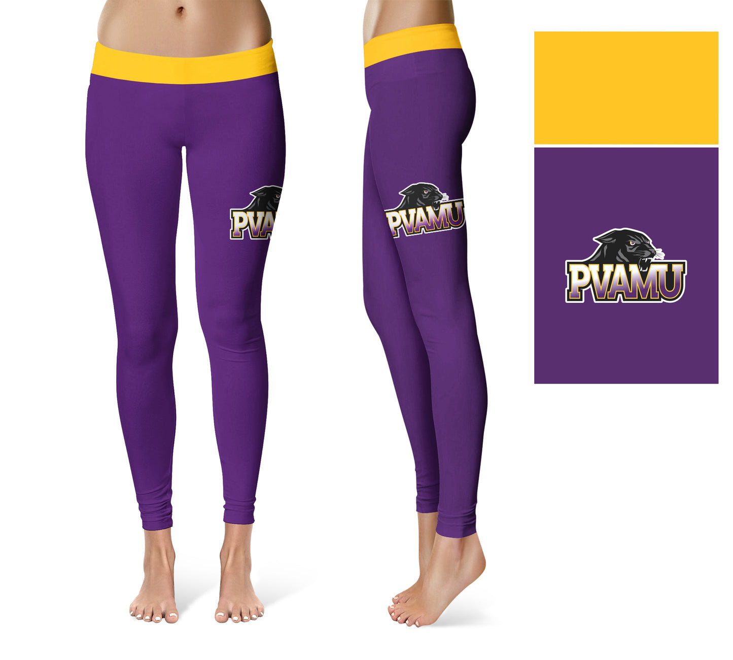 Praire View A&M Panthers PVAMU Vive La Fete Game Day Collegiate Logo on Thigh Purple Women Yoga Leggings 2.5 Waist Tight