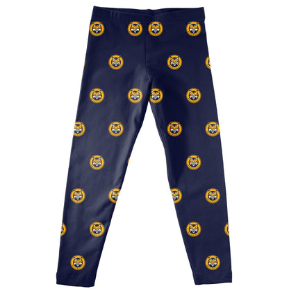 Quinnipiac Bobcats Girls Game Day Classic Play Blue Leggings Tights