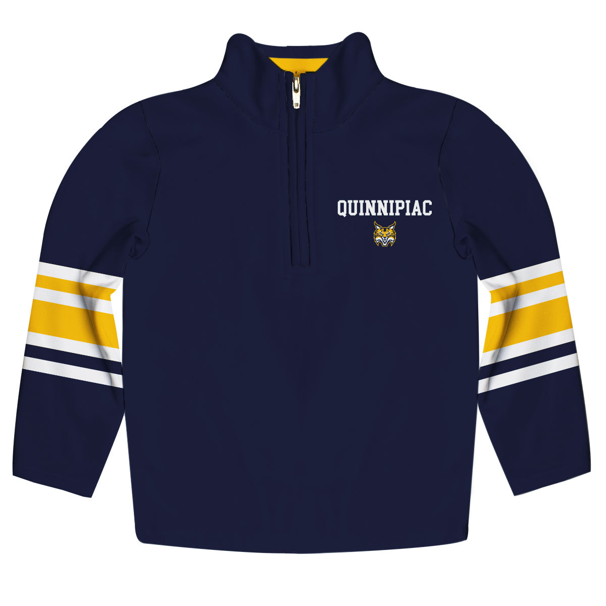 Quinnipiac Bobcats Game Day Navy Quarter Zip Pullover for Infants Toddlers by Vive La Fete