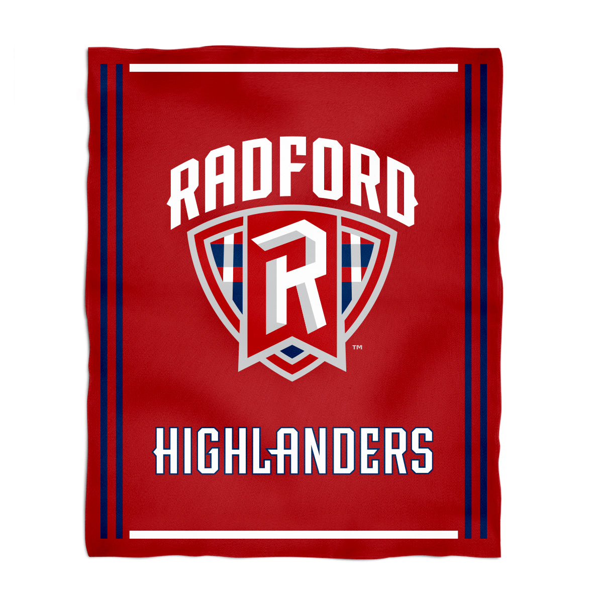 Radford University Highlanders Kids Game Day Red Plush Soft Minky Blanket 36 x 48 Mascot