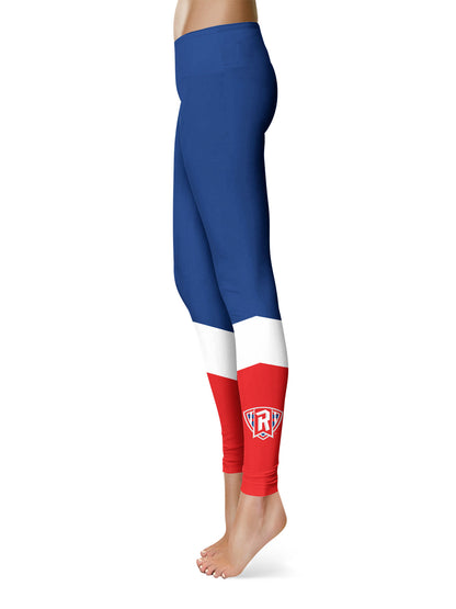 Radford University Highlanders Vive La Fete Game Day Collegiate Ankle Color Block Women Blue Red Yoga Leggings