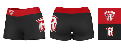 Radford Highlanders Vive La Fete Logo on Thigh & Waistband Black & Red Women Yoga Booty Workout Shorts 3.75 Inseam - Vive La F̻te - Online Apparel Store