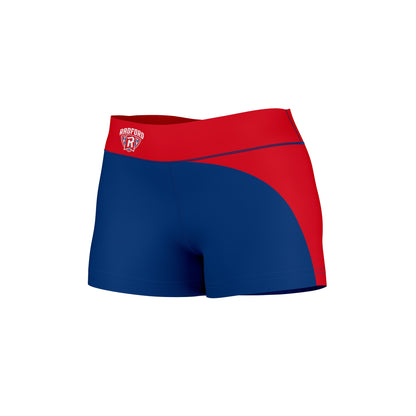 Radford University Highlanders Vive La Fete Game Day Collegiate Waist Color Block Women Blue Red Optimum Yoga Short - Vive La F̻te - Online Apparel Store