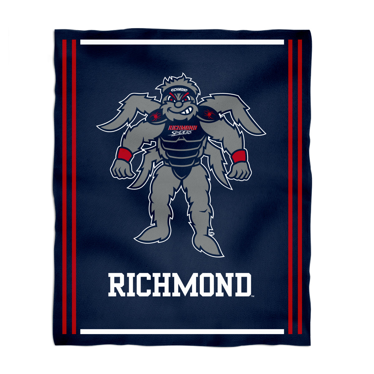 University of Richmond Spiders Kids Game Day Blue Plush Soft Minky Blanket 36 x 48 Mascot