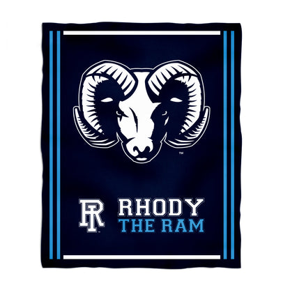 Rhode Island Rams Kids Game Day Navy Plush Soft Minky Blanket 36 x 48 Mascot