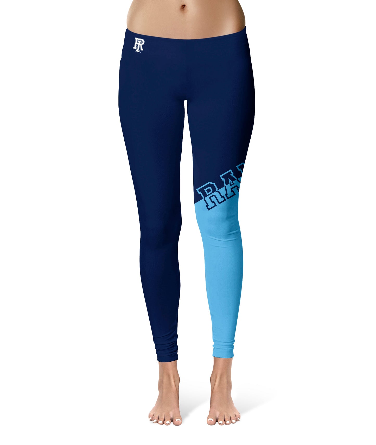 Rhode Island Rams Vive La Fete Game Day Collegiate Leg Color Block Women Navy Blue Yoga Leggings